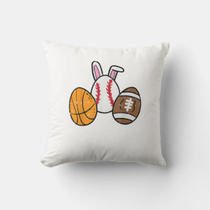 Easter Balls Basketball Baseball Football Boys Kid Throw Pillow