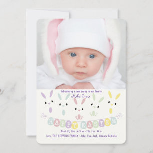 Easter Banner Photo Birth Announcement
