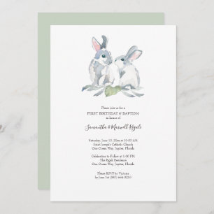 Easter Baptism and First Birthday Party Invitation