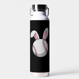 Easter Baseball Bunny Cute Rabbit Ears Water Bottle