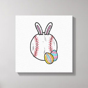 Easter Baseball Bunny Sports Men Boys Kids Toddler Canvas Print