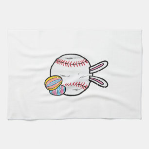 Easter Baseball Bunny Sports Men Boys Kids Toddler Kitchen Towel