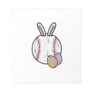 Easter Baseball Bunny Sports Men Boys Kids Toddler Notepad