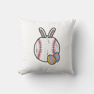 Easter Baseball Bunny Sports Men Boys Kids Toddler Throw Pillow
