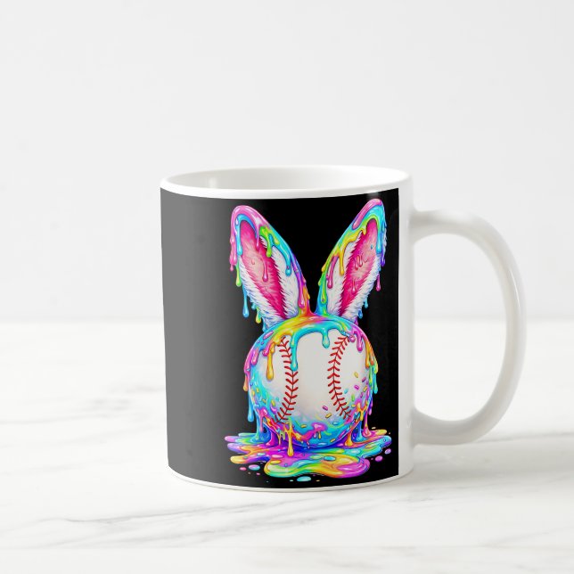 Easter Baseball Drip Easter Bunny Boys Kids Coffee Mug (Right)