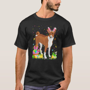 Easter Basenji Dog Bunny Egg Hunting Basenji Easte T-Shirt
