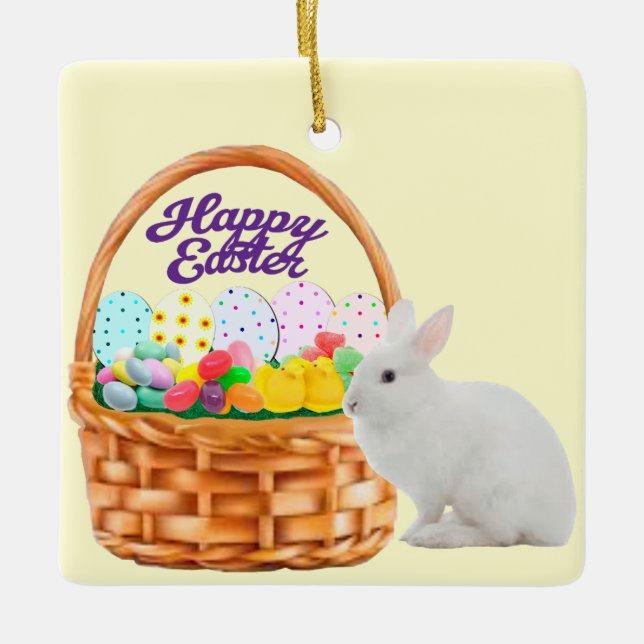 Easter Basket and Bunny Ornament (Front)