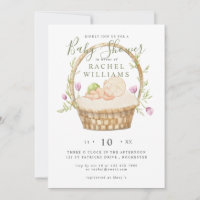 easter basket baby shower invitation