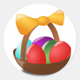 Easter Basket Classic Round Sticker