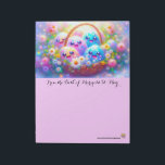 Easter Basket Dreams Notepad<br><div class="desc">Palais de Marigold St. May creates unique stationery for those that love all things cute,  Kawaii,  floral,  and colorful. 

Note that the designs are created for the large notepad. If you would like a different size notepad,  stationery,  or anything else,  please contact me!</div>
