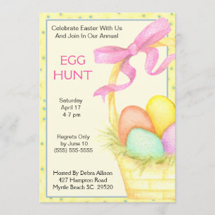 Easter Basket Egg Hunt Invitation
