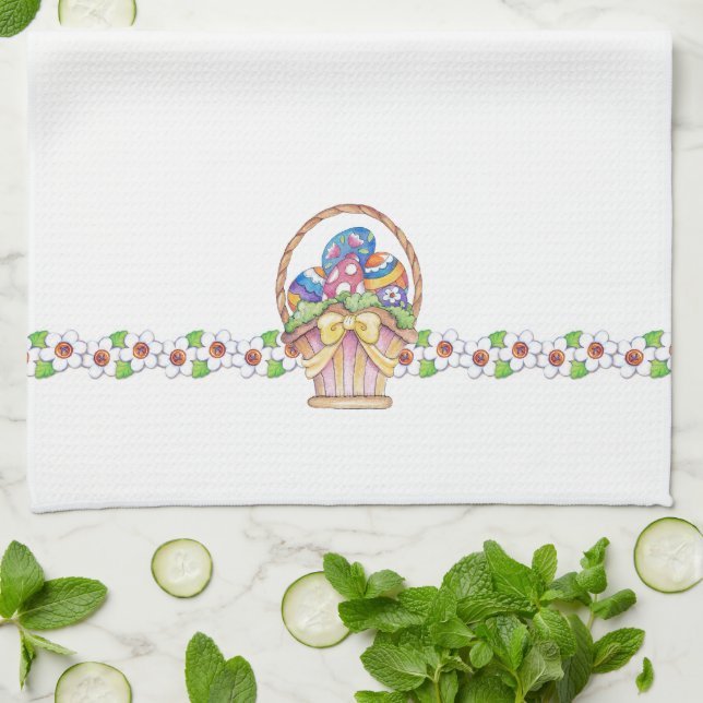 Easter Basket - Kitchen Towel (Folded)
