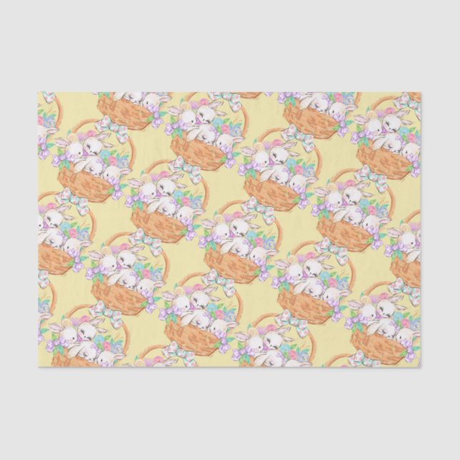 Easter Basket Of Bunnies Tissue Paper (Front)