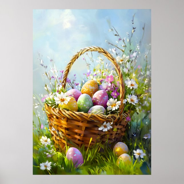 Easter Basket Painting Poster (Front)