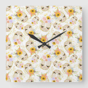 Easter Basket Stuffers Square Wall Clock