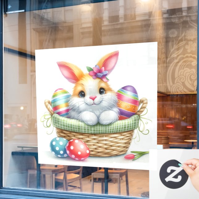 Easter Basket Window Cling (Cafe Window)