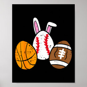 Easter basketball baseball football boys kid menEa Poster
