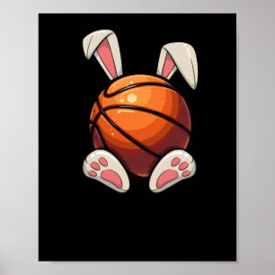 Easter Basketball Bunny Ears Kids Easter Egg Hunt  Poster