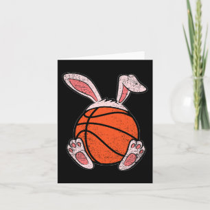 Easter Basketball Lover Bunny Ears Ball Cute Rabbi Card