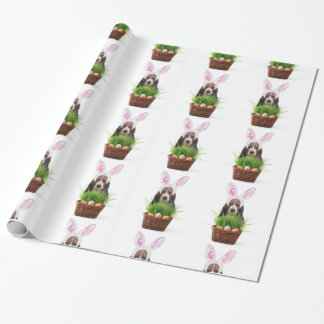 Easter Basset Hound dog wrapping paper