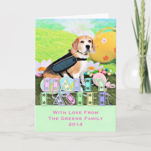 Easter - Beagle - Brady Holiday Card (Front)