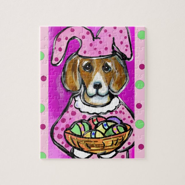 EASTER BEAGLE JIGSAW PUZZLE (Vertical)