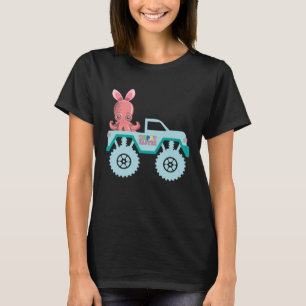 Easter Bearded Dragon Bunny Riding Monster Truck T T-Shirt