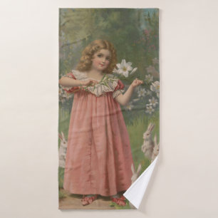 Easter Beauties, Vintage Illustration, 1898 Bath Towel Set