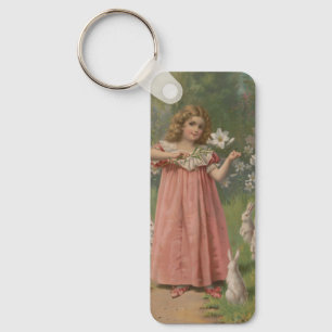 Easter Beauties, Vintage Illustration, 1898 Keychain