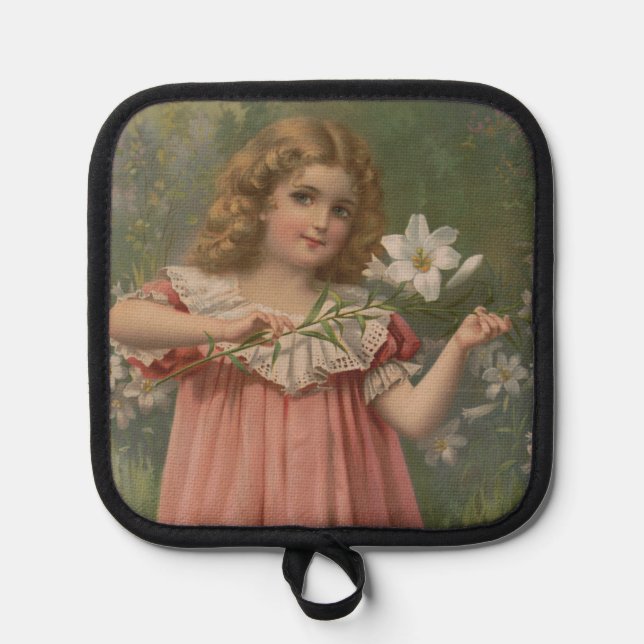 Easter Beauties, Vintage Illustration, 1898 Pot Holder (Front)