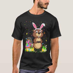 Easter Beaver Bunny Egg Hunting Beaver Easter Sund T-Shirt