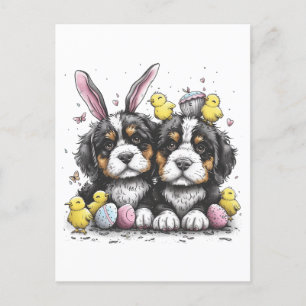 Easter Bernese Mountain Dogs Postcard