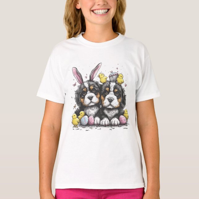 Easter Bernese Mountain Dogs T-Shirt (Front)