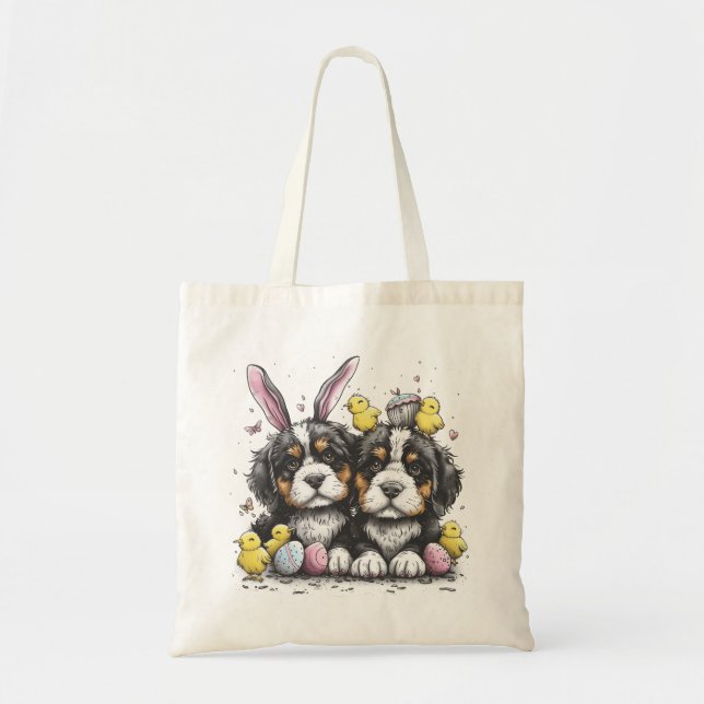 Easter Bernese Mountain Dogs Tote Bag (Front)
