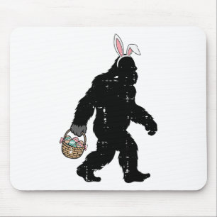 Easter Bigfoot Bunny Ears Sket Sasquatch Men Women Mouse Pad