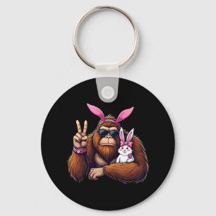 Easter Bigfoot Bunny Funny Easter Day Sasquatch Bo Keychain