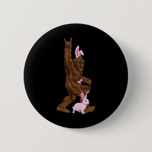 Easter Bigfoot Bunny In A Bysket Is Fun For Sunday 2 Inch Round Button