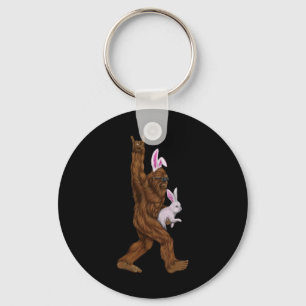 Easter Bigfoot Bunny In A Bysket Is Fun For Sunday Keychain