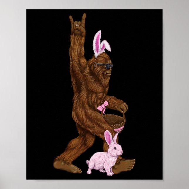 Easter Bigfoot Bunny In A Bysket Is Fun For Sunday Poster (Front)