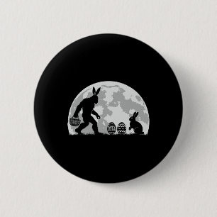 Easter Bigfoot Bunny Rabbit Egg Hunting 2 Inch Round Button