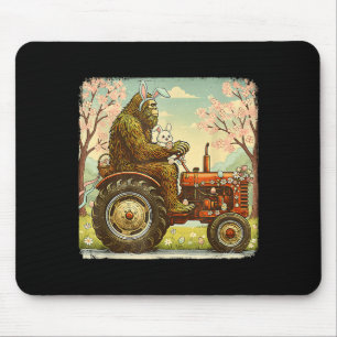 Easter bigfoot bunny tractor funny spring mouse pad