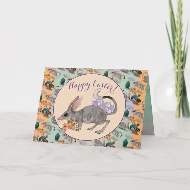 Easter Bilby & Australian Flowers  Holiday Card (Front)