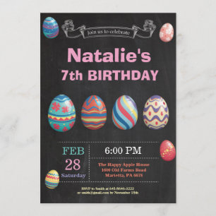 Easter birthday Girl Easter Egg Birthday Invitation