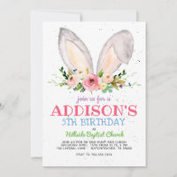 Easter Birthday Invitation, Easter Bunny Birthday,