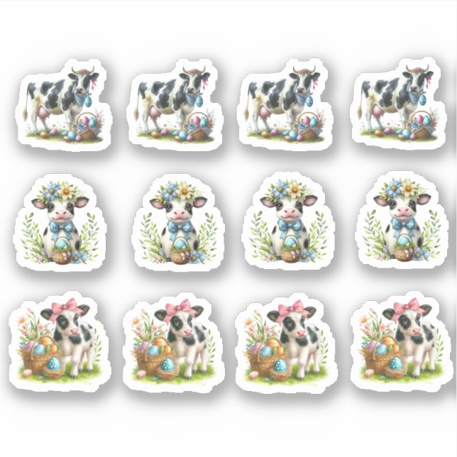 Easter Black and White Cows (Front)