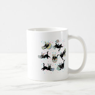Easter Black Cat Poses Bunny Ears Eggs Cute Girls Coffee Mug