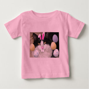 Easter Black & White Cat Baby T-Shirt