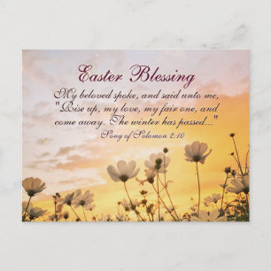 Easter Blessing Song of Songs 2:10 Bible Verse Holiday Postcard