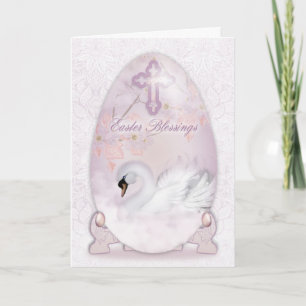 Easter Blessings Card With Decoration