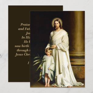 Easter Blessings. Christ and Child Fine Art   Holiday Card